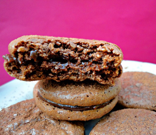 Chocolate macarons turned maronis