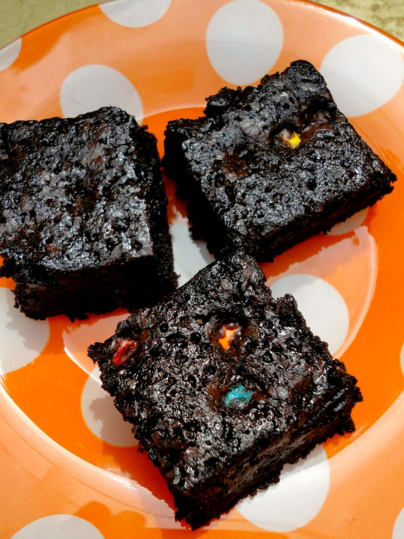 Fudgy, dark squares filled with M&Ms!