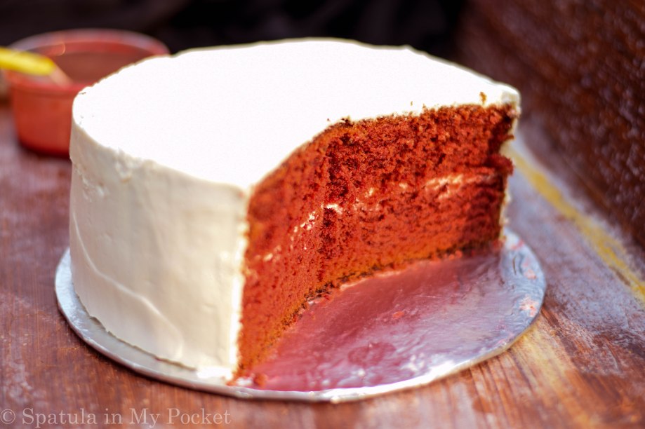 This blood splattered Red Velvet cake will make for a perfect center piece for your Halloween party, and will have everyone’s taste buds quivering!