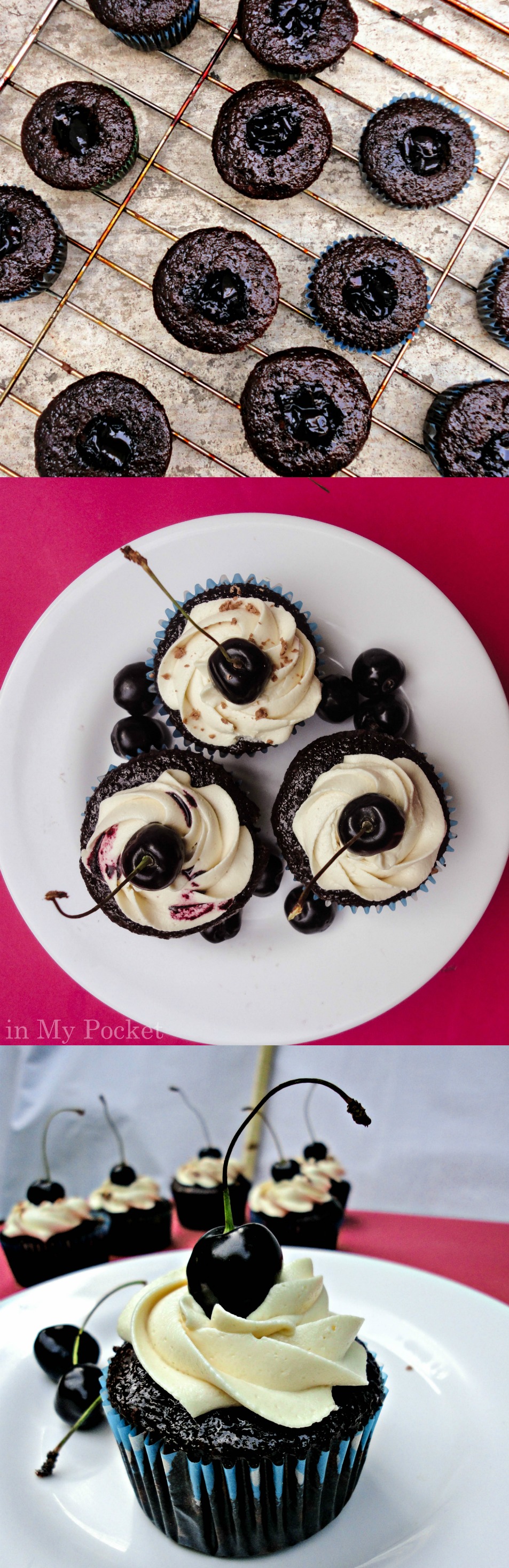 Moist Chocolate Cupcakes + Cherry Compote + Whipped Cream = YESPLEASE