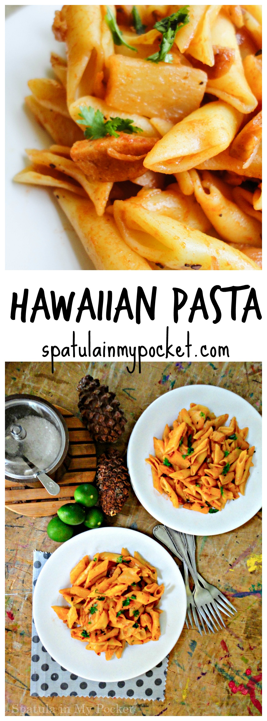 Spicy chicken sausages paired with the sweet syrupy pineapples…makes for one delicious pasta.