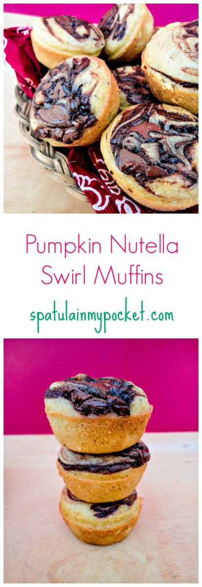 These pumpkin Nutella swirl muffins are the BOMB. They’re soft, tender, and extremely moist. You won’t be able to stop at one!