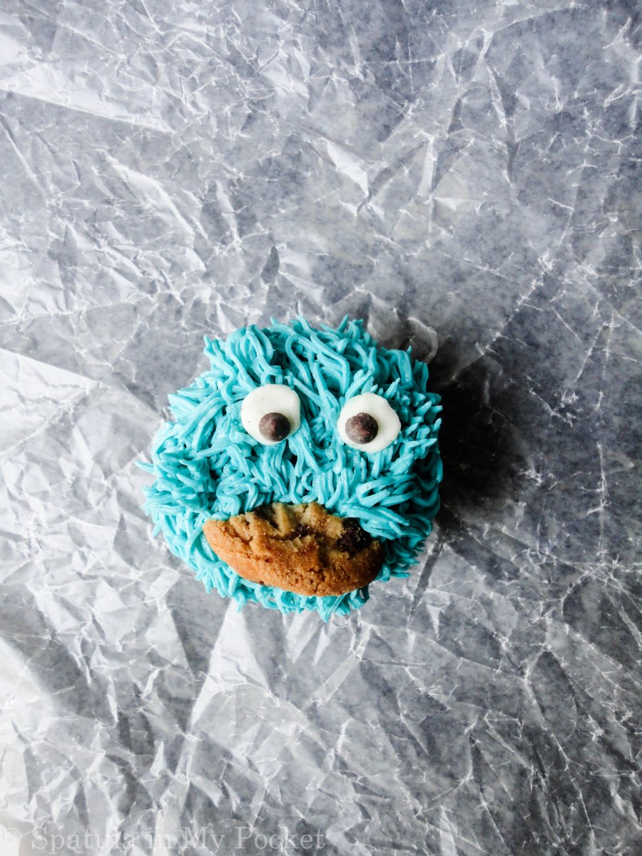 These adorable cookie monster cupcakes will brighten up anyone, anywhere.