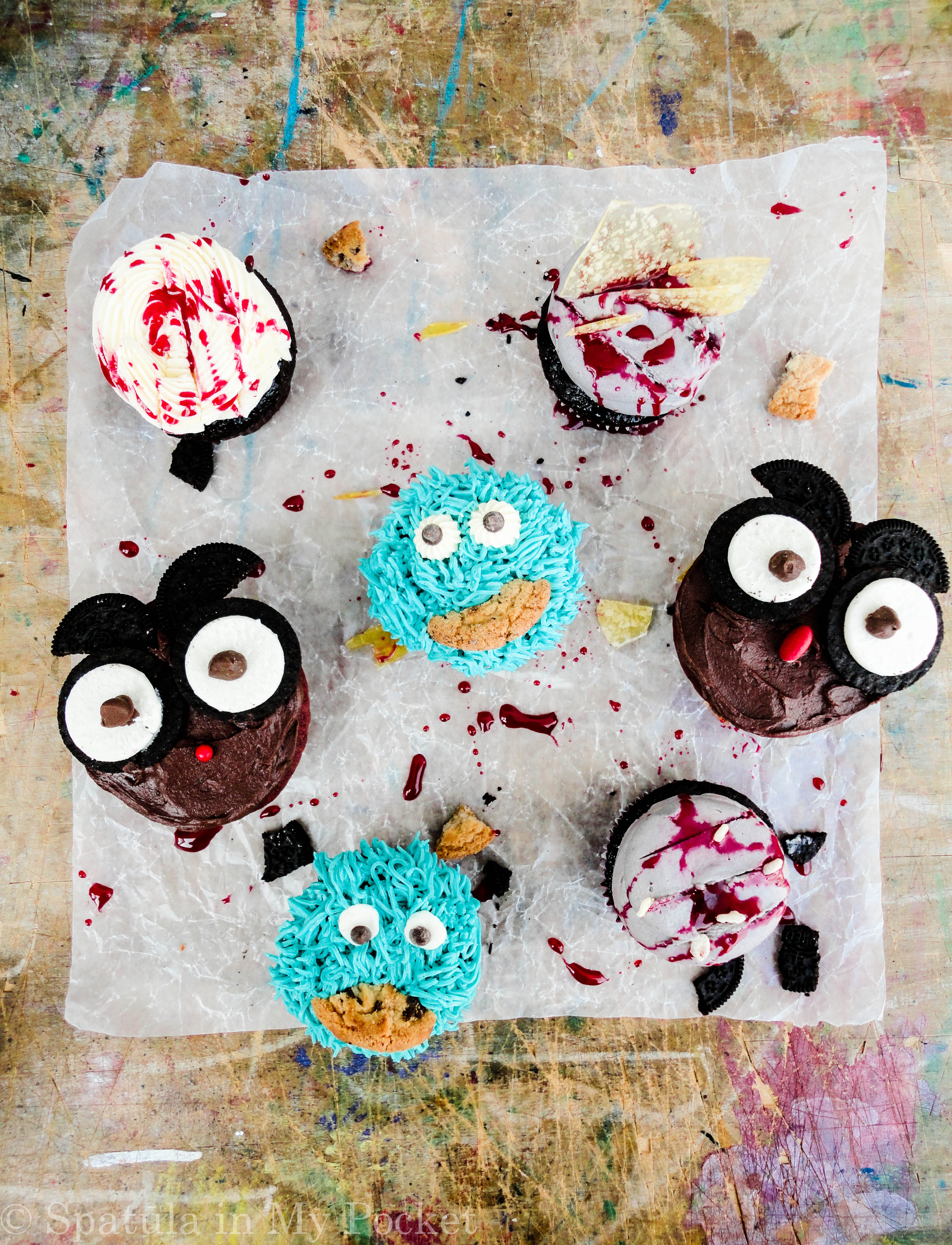 Cupcake Massacre. This would make for a perfect centerpiece for a Halloween celebration!  