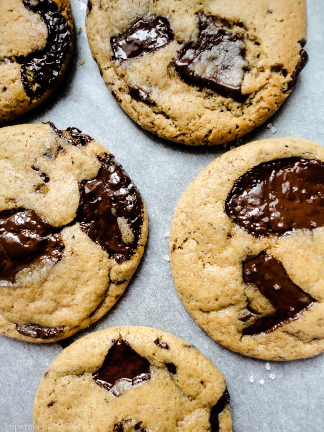 The best thing about using chocolate bars instead of chocolate chips is that your warm cookies have pools of molten chocolate and not just tiny chocolate bits.