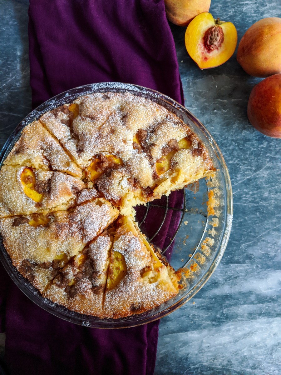 This Fresh Peach Cake is the perfect way to show off the season’s juiciest peaches. Whether you pair it with a cup of tea or a dollop of cream, it will be hard to eat just one slice.